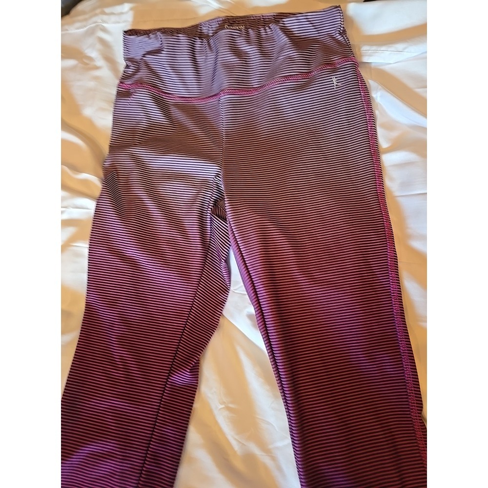 Danskinfitted Now Crop Leggings Purple/black Striped Dri More‎ Size S